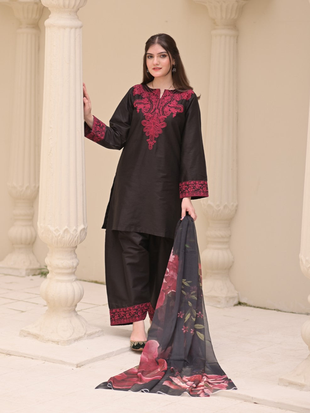 Zaroon – Luxury Embroidered 3-Piece in DHANAK