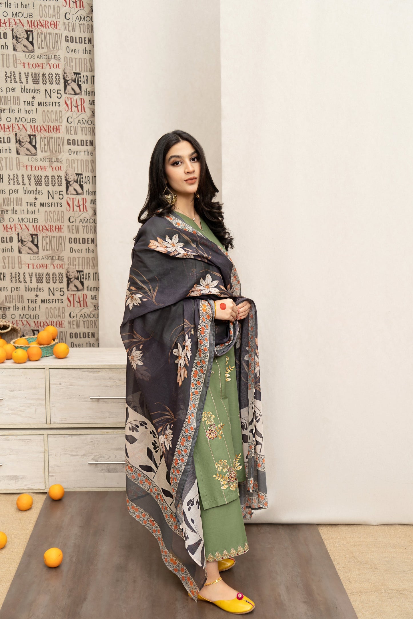 HABIBA – Luxury Embroidered 3-Piece in DHANAK