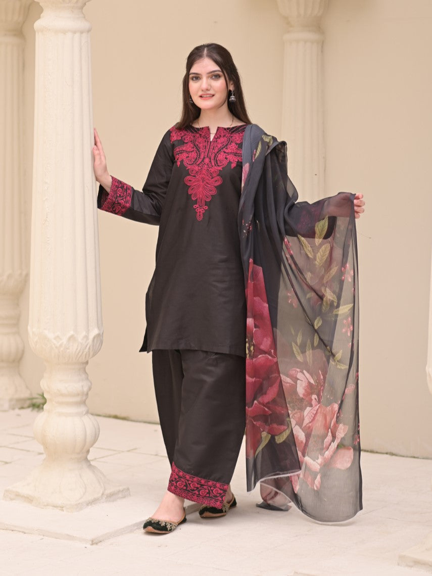Zaroon – Luxury Embroidered 3-Piece in DHANAK