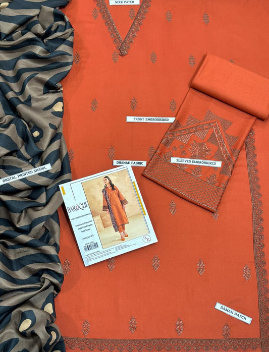 ASLINE– Luxury Embroidered 3-Piece in DHANAK