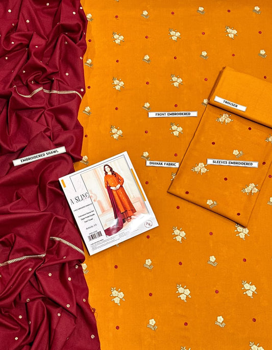 ASLINE– Luxury Embroidered 3-Piece in DHANAK